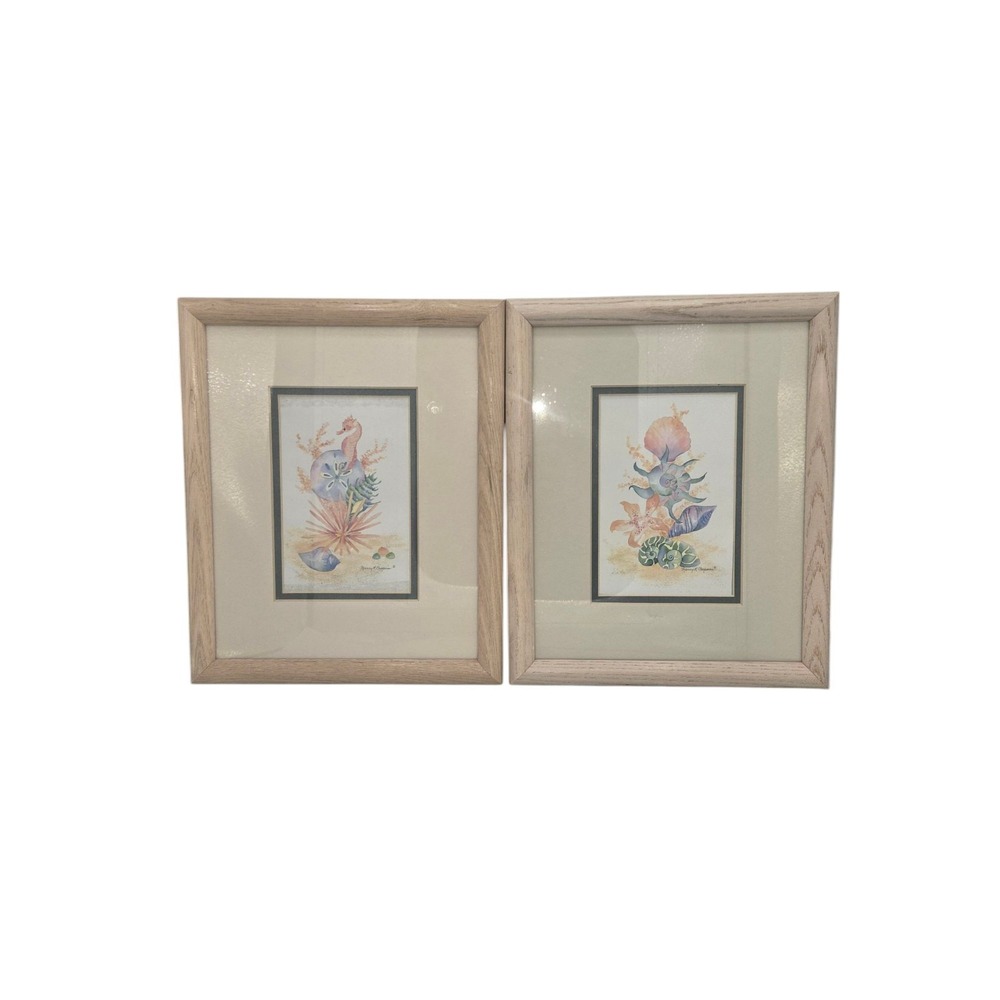 Marcy R Chapman Sea Life Coastal Watercolor Print Set of 2 8x10